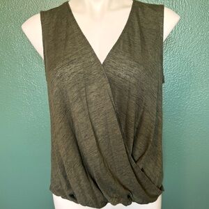 Target Universal Thread Army Green Wrap Sleeveless V-Neck Tank Top Shirt